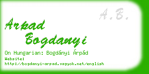 arpad bogdanyi business card